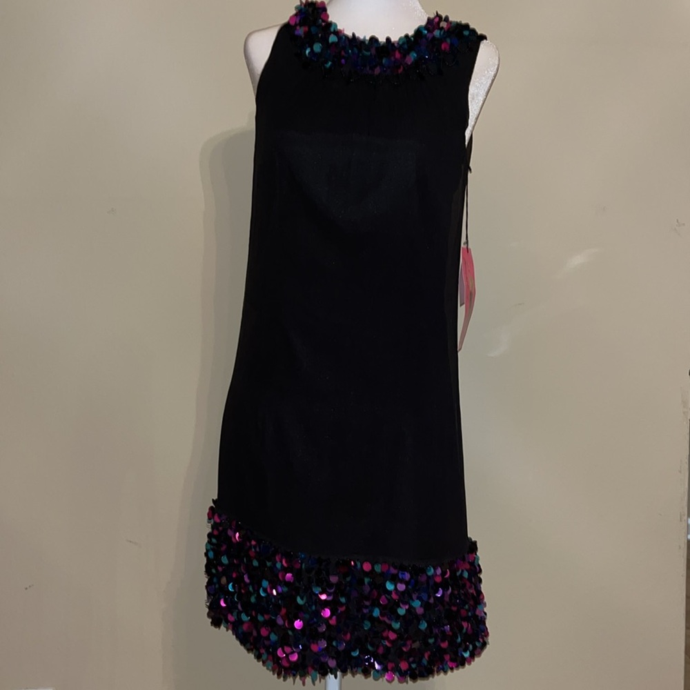 Betsey Johnson Silk Sequined and Beaded Dress 0 - Picture 10 of 16